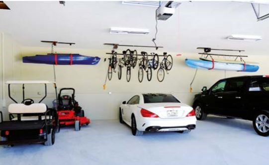 Overhead garage storage rack